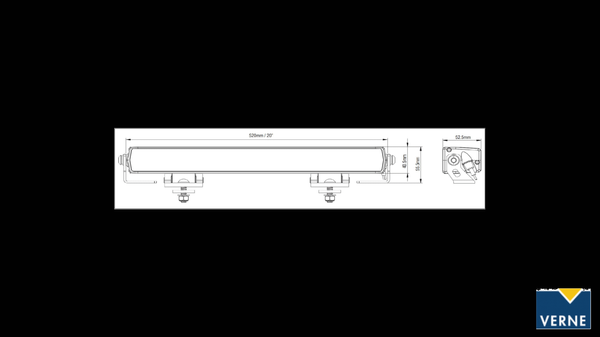 BriodLights fjernlys Ledbar 9600 lumen